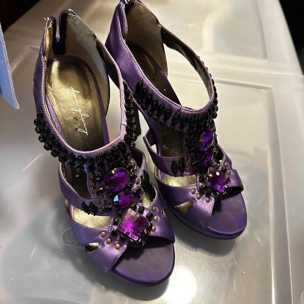Chic Purple Beaded Women's Sandals